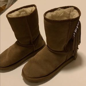 Tan Ukala Boots with Fringe